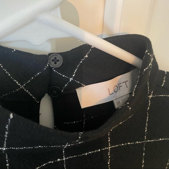 LOFT windowpane dress with high neck - Picture 2 of 3